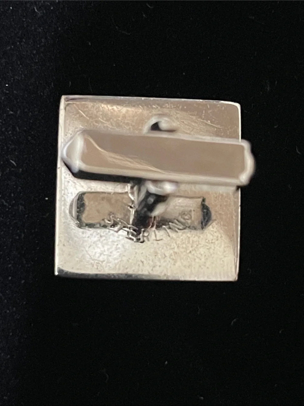 Swank Sterling Silver Floral Engraved Square Cufflinks -